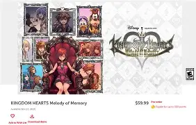 《王国之心：回忆的旋律/王国之心：记忆旋律/KingdomHearts：MelodyofMemory》节奏动作冒险游戏-御游网